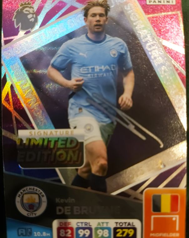 2025 Panini Adrenalyn XL EPL Signature Limited Edition Kevin De Bruyne — front