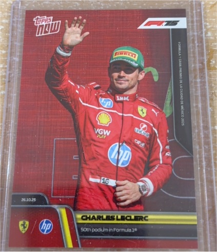 2025 Topps Now #74 Charles Leclerc 50th Podium in Formula 1 — front