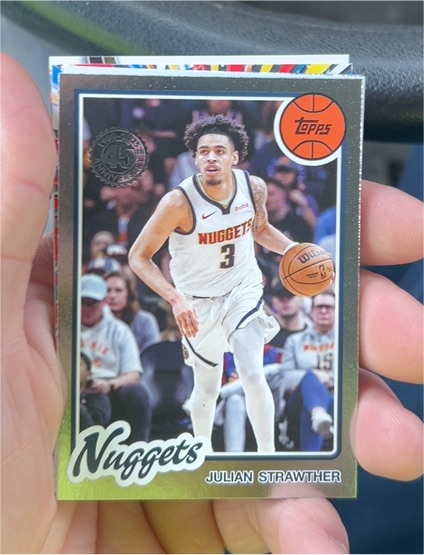 2025-26 Topps - 1980-81 Topps Basketball #80BK-28 Julian Strawther Nuggets — front