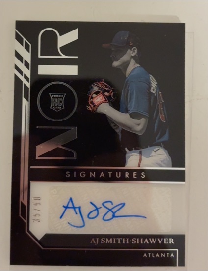 2023 Panini Chronicles Noir Signatures #35 AJ Smith-Shawver — front