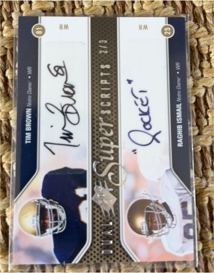 2001 Leaf SuperScripts Dual #2/3 Tim Brown & Raghib Ismail — front