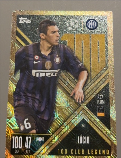 2024 Topps Match Attax UEFA Club Competitions Extra 100 Legend #341 Lúcio — front
