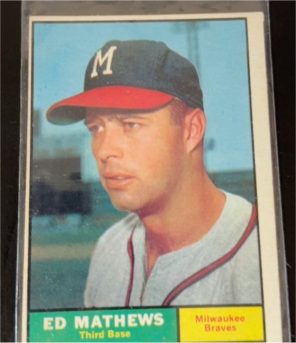 1961 Topps #120 Eddie Mathews — front