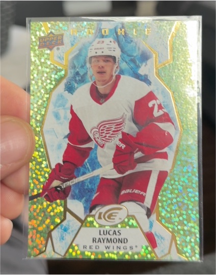 2021-22 Upper Deck Ice #144 Lucas Raymond Rookie Green Parallel — front