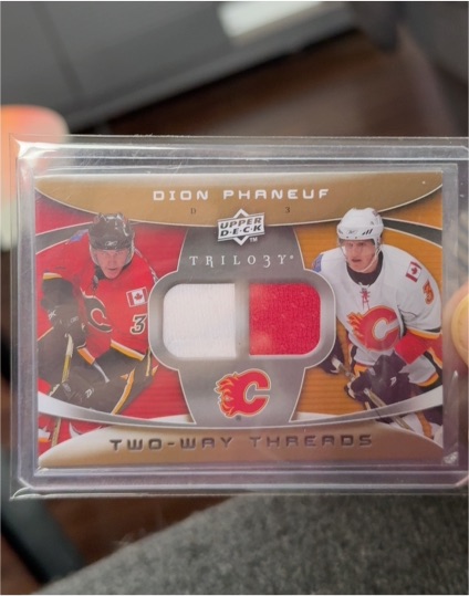 2008-09 Upper Deck Trilogy Two-Way Threads #2W-DP Dion Phaneuf — front