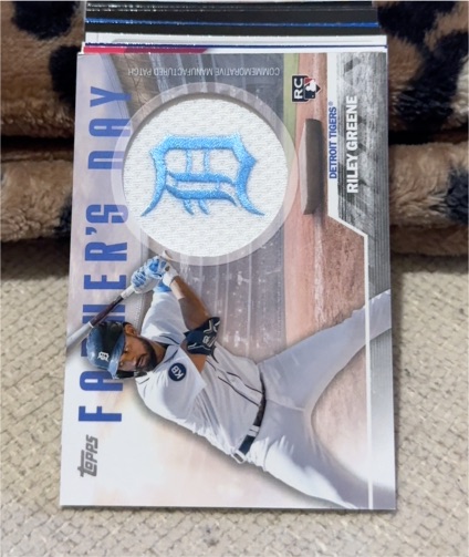 2023 Topps Series 2 Father's Day Commemorative Team Patch #FD-RG Riley Greene — front