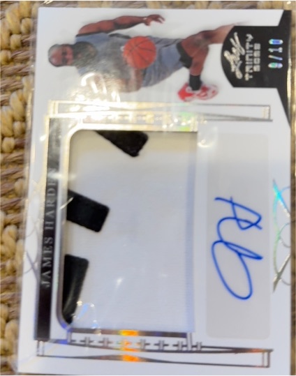 2022 Leaf Trinity #JH-PA James Harden Patch Auto — front