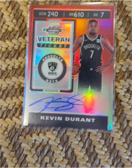 2019-20 Panini Contenders Optic Veteran Ticket #Kevin Durant — front