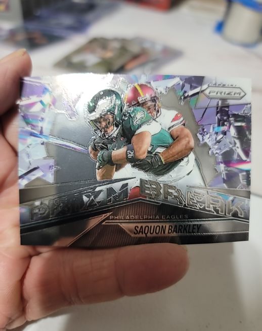 2025 Panini Prizm #9 Saquon Barkley Prizm Break — front