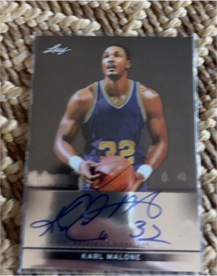 2012-13 Leaf Metal Holo Blue #BA-KM1 Karl Malone — front