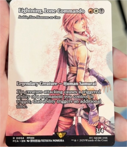 2025 Final Fantasy Through the Ages #0054 Lightning, Lone Commando - Isshin, Two Heavens as One — front