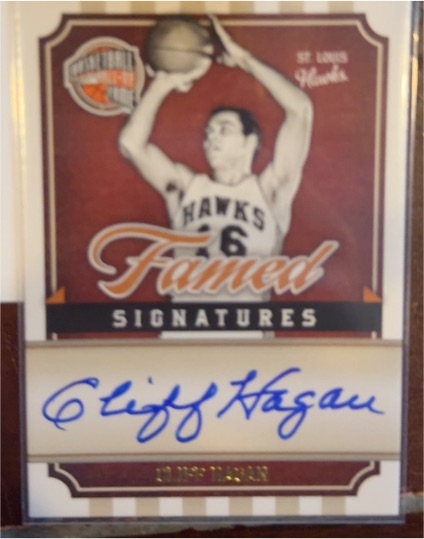 2009 Panini Hall of Fame Famed Signatures #CH Cliff Hagan — front
