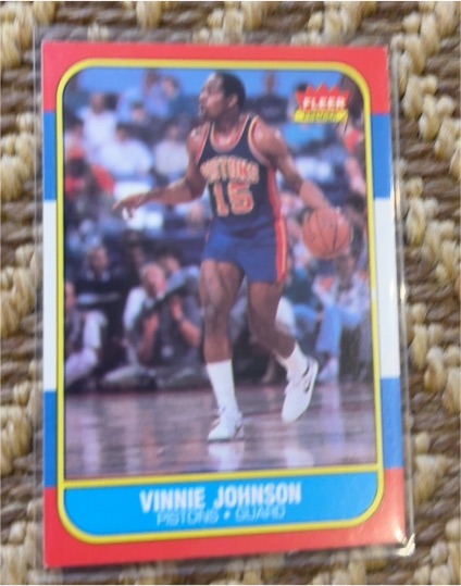 1986 Fleer #56 Vinnie Johnson — front