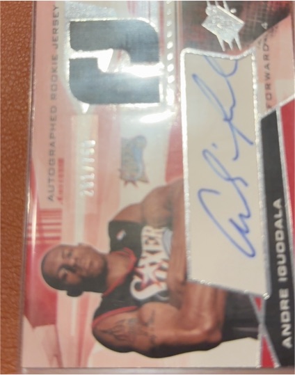 2004 SPx #141 Andre Iguodala Rookie Patch Auto — front