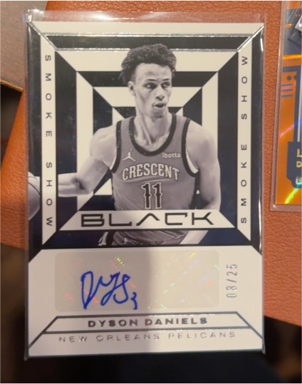 2023-24 Panini Black Smoke Show Signatures #SSS-DD Dyson Daniels — front