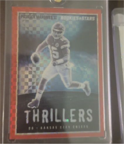 2023 Panini Rookies & Stars #TH-15 Patrick Mahomes II Thrillers Red Plaid — front