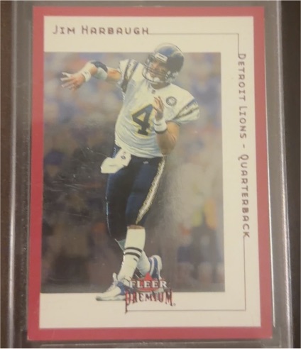 2001 Fleer Premium Jim Harbaugh Detroit Lions — front