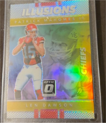 2017 Donruss Optic Illusions #20 Patrick Mahomes II / Len Dawson — front