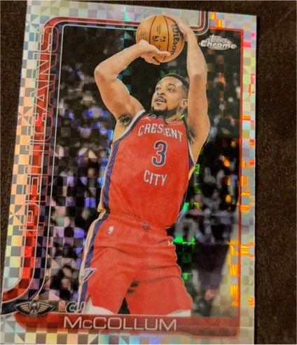 2025-26 Topps Chrome #136 CJ McCollum X-Fractor — front