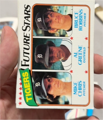 1980 Topps #666 Tigers Future Stars (Mike Chris / Al Greene / Bruce Robbins) — front