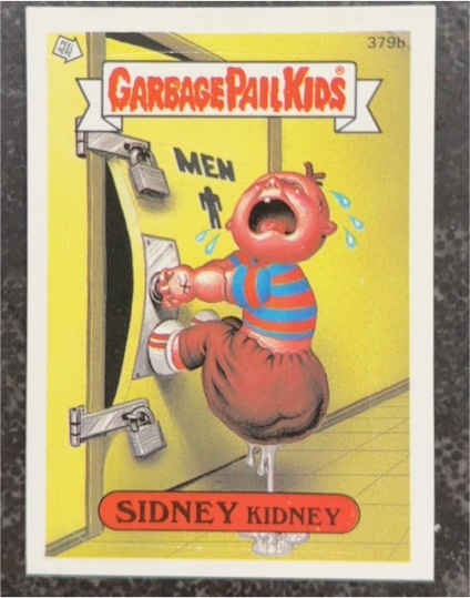 1987 Topps Garbage Pail Kids #379b Sidney Kidney — front