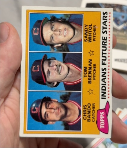 1981 Topps #451 Indians Future Stars Chris Bando / Tom Brennan / Sandy Wihtol — front