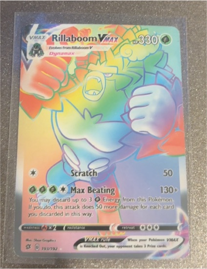 2020 Pokémon Sword & Shield Rebel Clash #193 Rillaboom VMAX — front