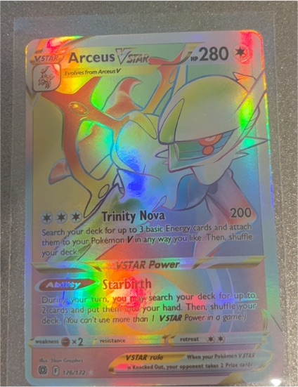 2022 Pokémon TCG Brilliant Stars #176/172 Arceus VSTAR — front