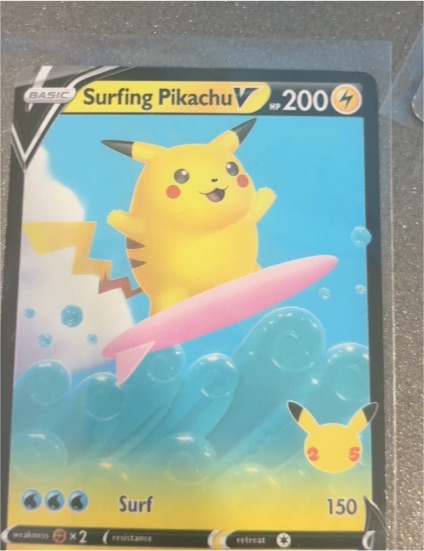 2021 Pokémon Celebrations #008 Surfing Pikachu V — front