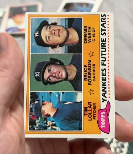 1981 Topps #424 Yankees Future Stars Tim Lollar / Bruce Robinson / Dennis Werth — front