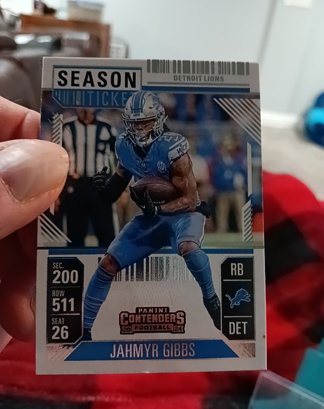 2024 Panini Contenders #32 Jahmyr Gibbs Season Ticket Detroit Lions — front