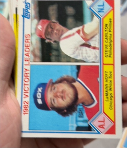 1983 Topps #705 1982 Victory Leaders LaMarr Hoyt / Steve Carlton — front
