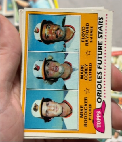 1981 Topps #399 Orioles Future Stars Mike Boddicker / Mark Corey / Floyd Rayford — front