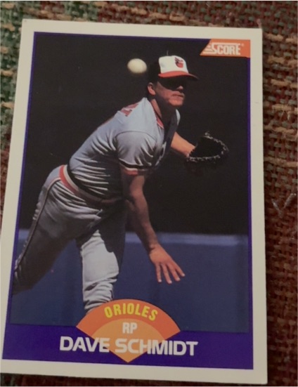 1989 Score #292 Dave Schmidt Baltimore Orioles — front