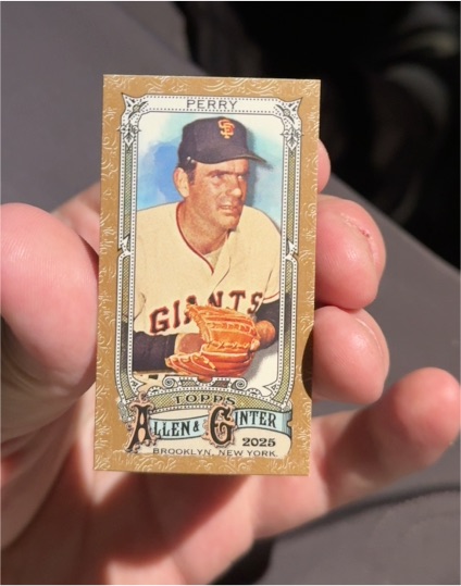 2025 Topps Allen & Ginter #305 Gaylord Perry Mini Black Border SP Giants — front