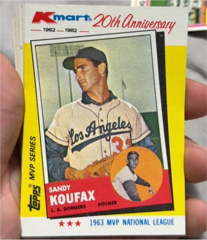 1982 Topps Kmart 20th Anniversary #4 Sandy Koufax — front