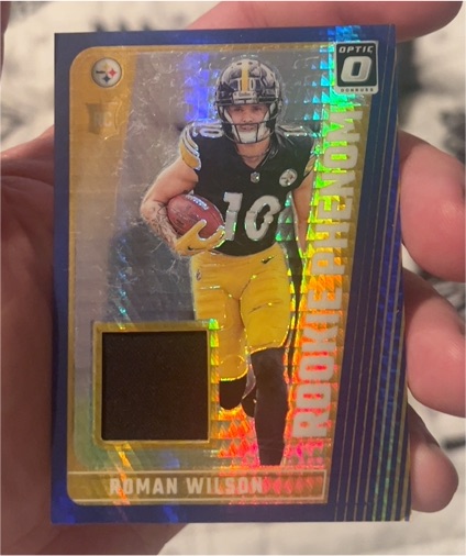 2024 Panini Donruss Optic #RPB-RWN Roman Wilson Rookie Phenom Blue Hyper Prizm Patch — front
