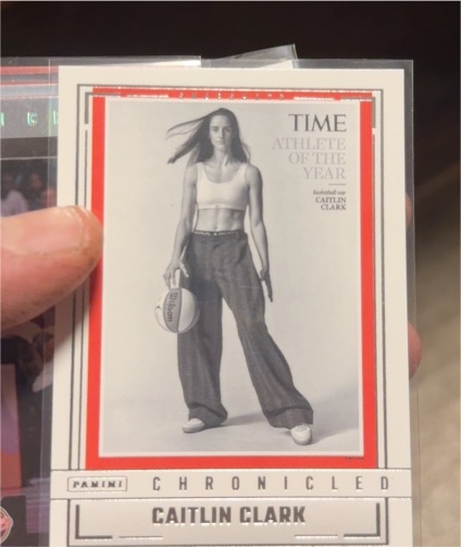 2025 Panini Caitlin Clark Chronicled #99 Snapshots Time Athlete of the Year — front