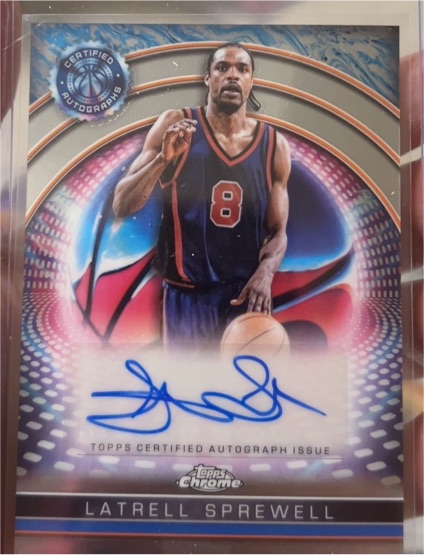 2024-25 Topps Chrome Certified Autographs #TCAI-LS Latrell Sprewell — front