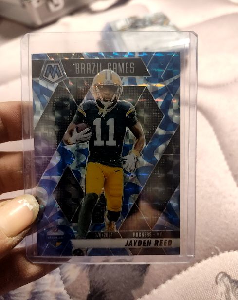 2025 Panini Mosaic Brazil Games Silver Mosaic Prizm #264 Jayden Reed — front