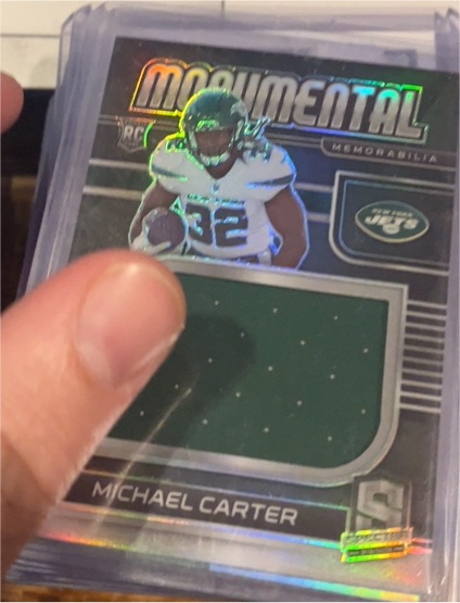 2021 Panini Spectra Monumental Memorabilia #MM-MC Michael Carter — front