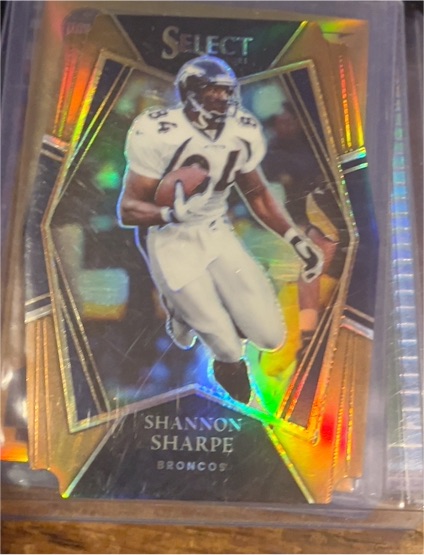 2021 Panini Select Premier Level Silver Prizm Die-Cut #142 Shannon Sharpe — front
