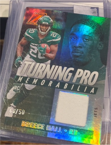 2022 Panini Zenith #TPM-13 Breece Hall Turning Pro Memorabilia — front