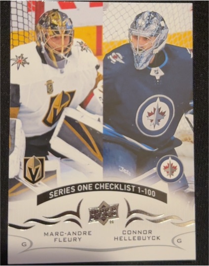 2018-19 Upper Deck Series 1 #199 Marc-Andre Fleury / Connor Hellebuyck — front