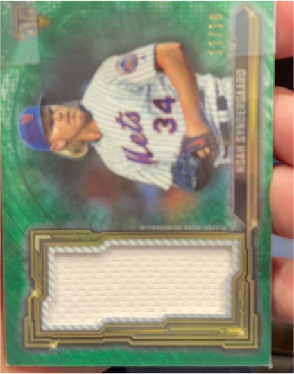 2020 Topps Triple Threads Single Jumbo Relic #SJR-JDG Jacob deGrom — front