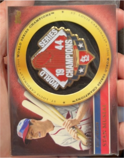 2012 Topps Gold Commemorative Pin Card Stan Musial — front