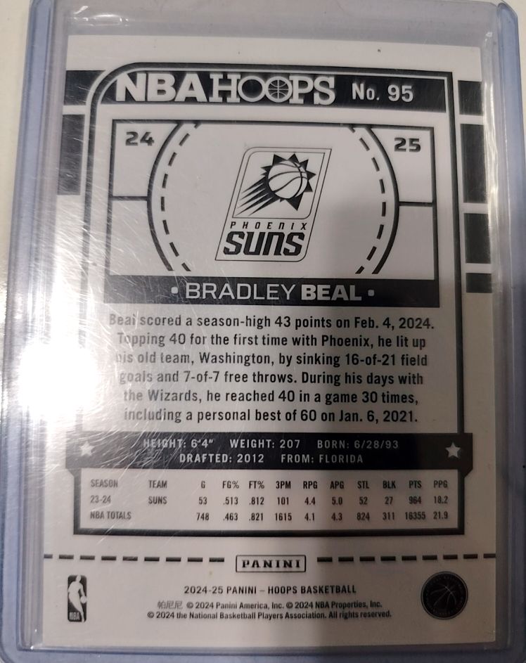 2024-25 Panini NBA Hoops #95 Bradley Beal — front