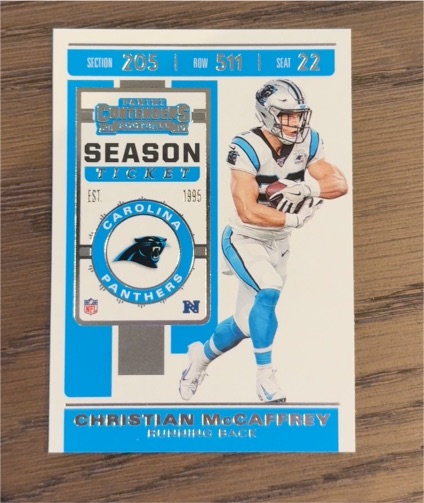 2019 Panini Contenders Season Ticket #76 Christian McCaffrey — front