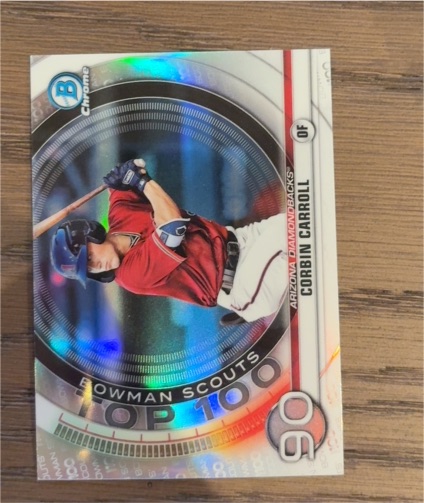 2020 Bowman Chrome Scouts Top 100 #BTP-90 Corbin Carroll — front