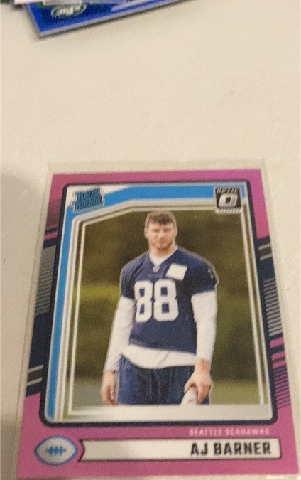 2024 Donruss Optic #367 AJ Barner Rated Rookies Preview Pink Prizm — front